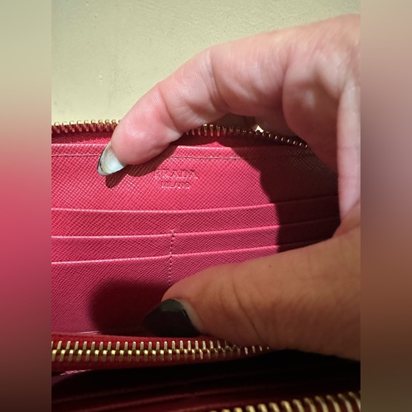 Prada Pink Saffiano Long Zip Wallet - Picture 3 of 13